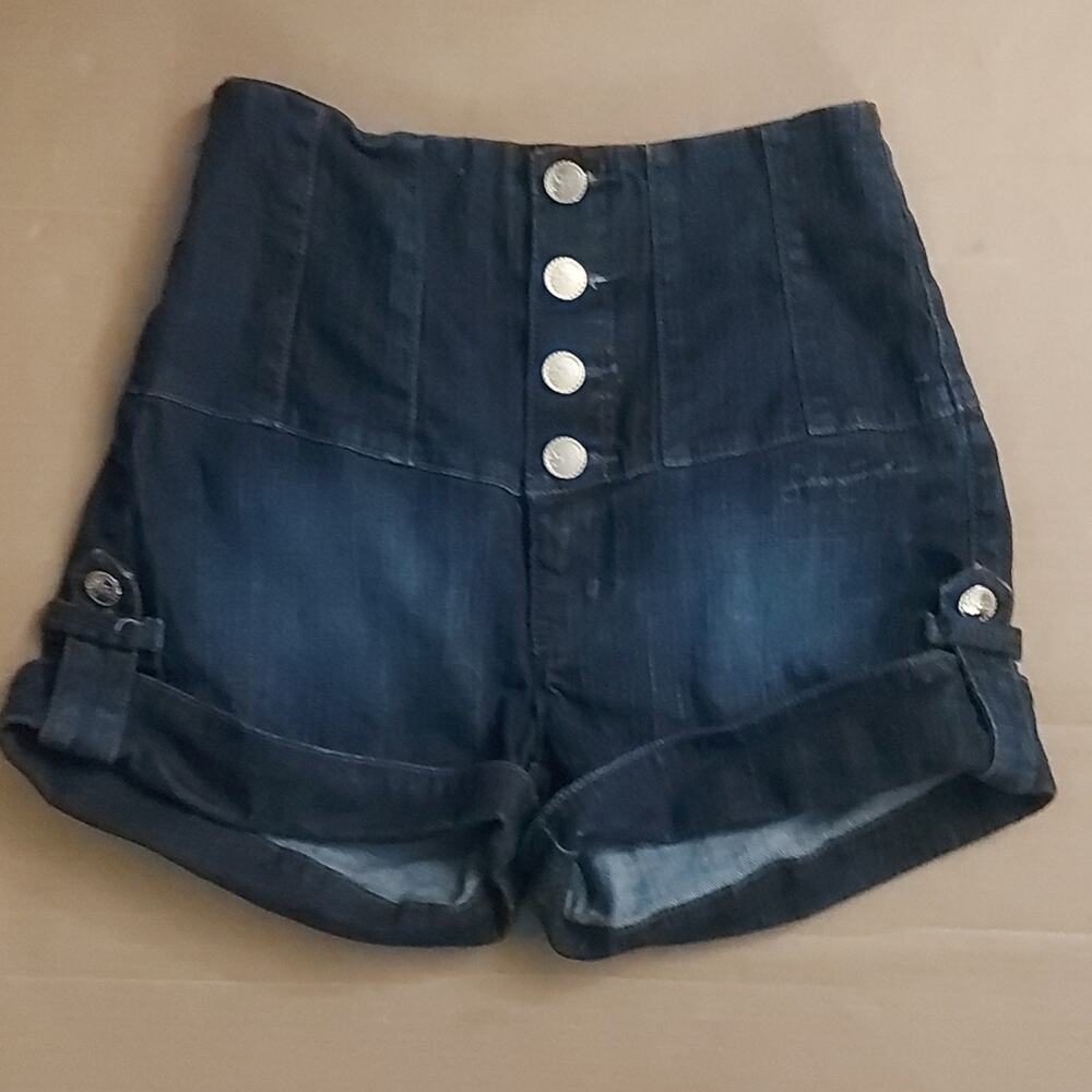 Sean John High Waist Button Up Shorts 7 Junior Streetwear Denim Festival Casual